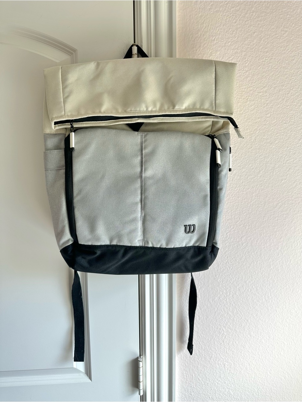 Wilson Gray, Black & Cream Roll-Top Tennis Backpack
